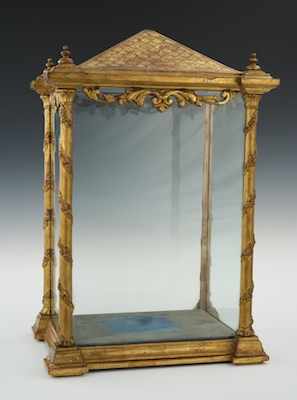 Appraisal: A Hand Made Gilt Display Case Signed on the underside