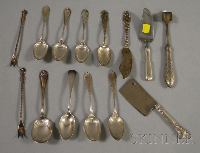 Appraisal: Group of Mostly Silver Flatware a Gorham sterling handled cutter