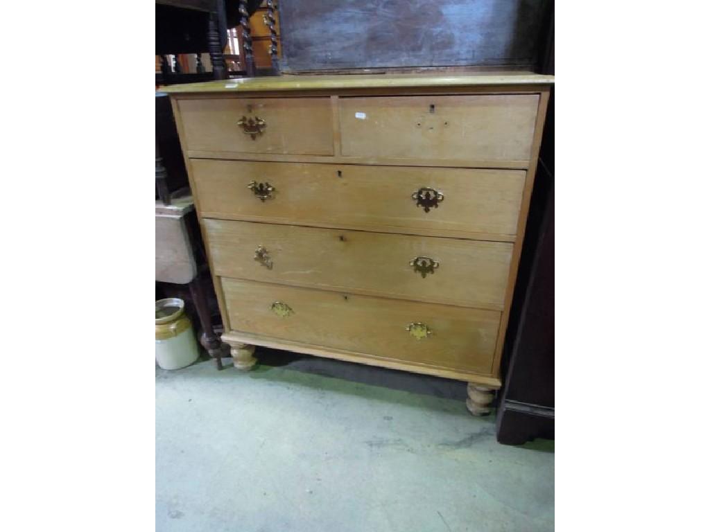 Appraisal: A Victorian stripped pine chest with three long and two