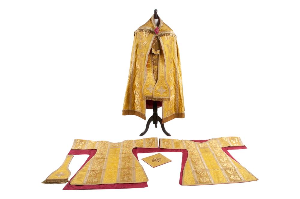 Appraisal: HIGH MASS SET OF 'CLOTH OF GOLD' th century possibly