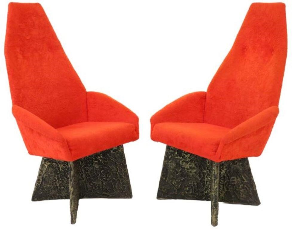 Appraisal: pair Brutalist style captain's chairs attributed to Adrian Pearsall American