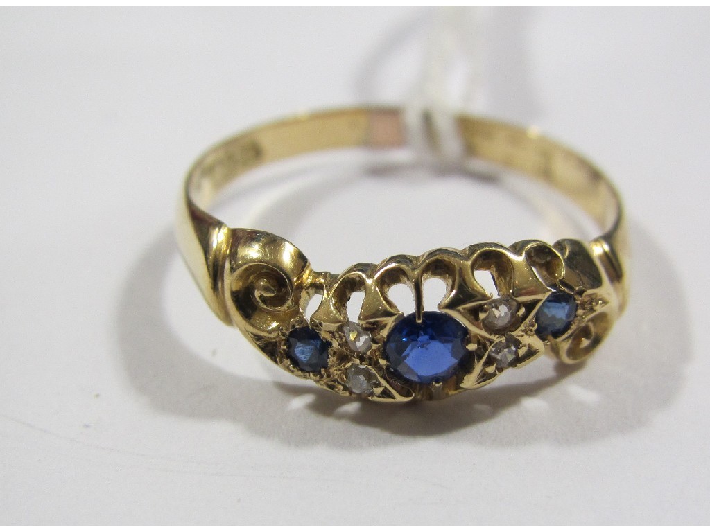 Appraisal: Victorian ct gold sapphire and diamond set dress ring