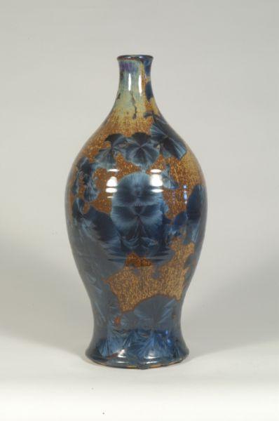 Appraisal: Signed Dover Pottery Crystalline glazed vase H W Excellent conditionGene