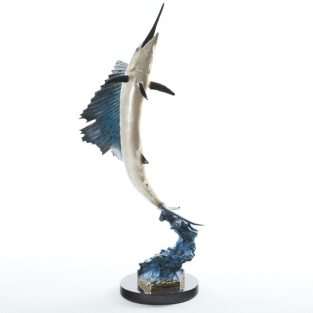 Appraisal: Robert Wyland Sailfish Polychrome Bronze Sculpture Robert Wyland b Polychrome