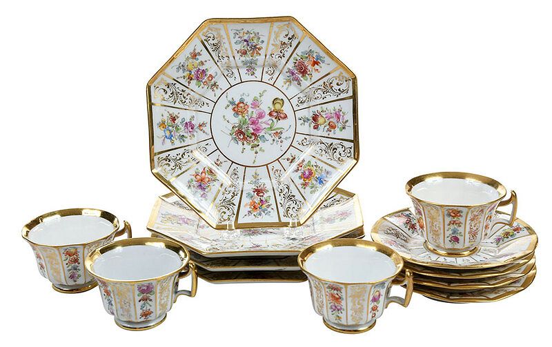 Appraisal: Meissen Porcelain Dessert Service For Four German late th century