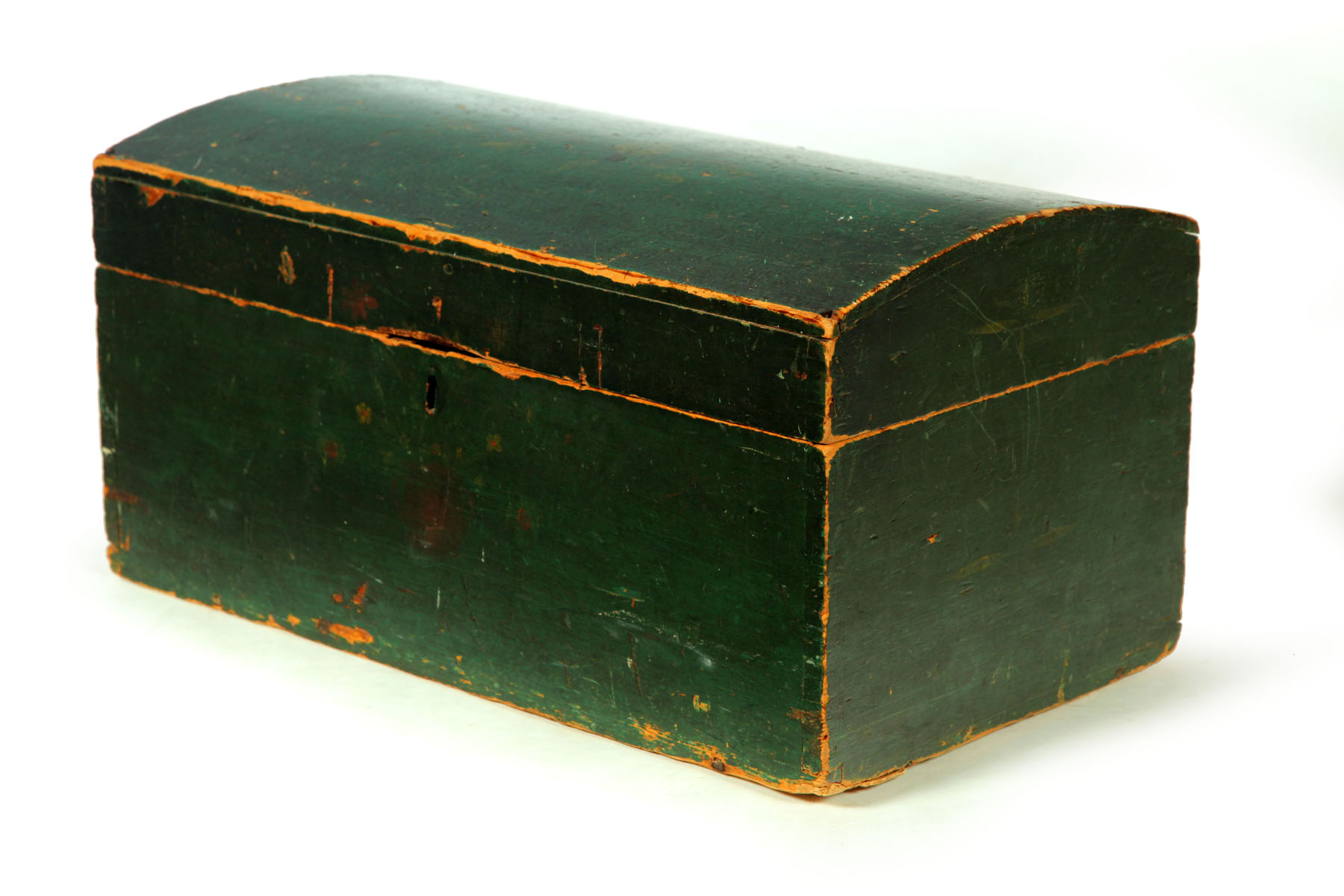 Appraisal: DOME TOP BOX American th century Dovetailed pine with original