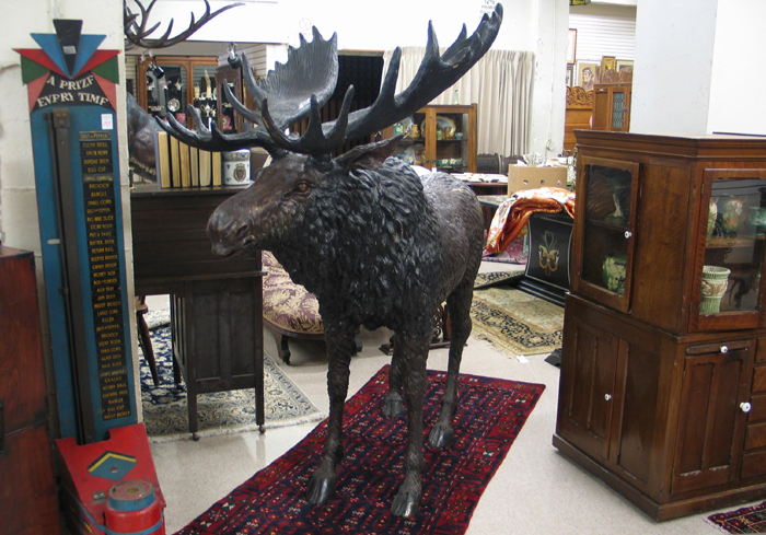 Appraisal: LARGE BRONZE WILDLIFE SCULPTURE the study of an Alaskan bull