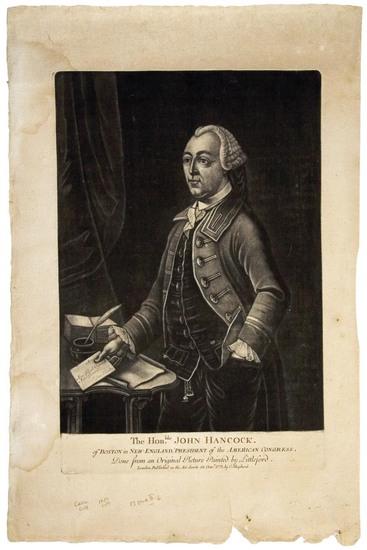 Appraisal: AMERICAN REVOLUTION - HANCOCK John The Hon ble John Hancock