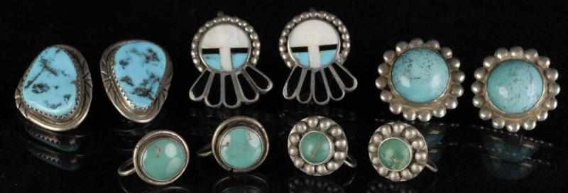 Appraisal: Lot of Native American Indian Earring Pairs Description Includes five