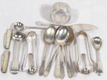 Appraisal: Assorted silver flatware including a set of six tea spoons