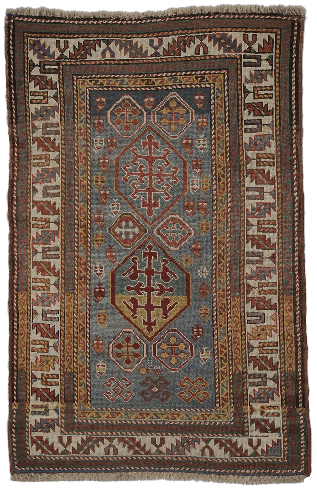 Appraisal: Kazak Rug Caucasian late th century paired medallions on light