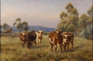 Appraisal: Painting Jan Hendrik Scheltema Jan Hendrik Scheltema Australian - Cattle