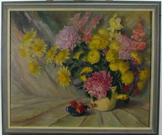 Appraisal: Mae Lowes IN - x Oil on Board Signed Lower