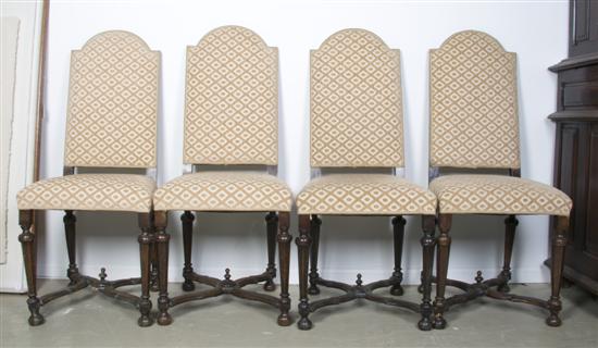 Appraisal: A Set of Four Continental Mahogany Side Chairs Height x