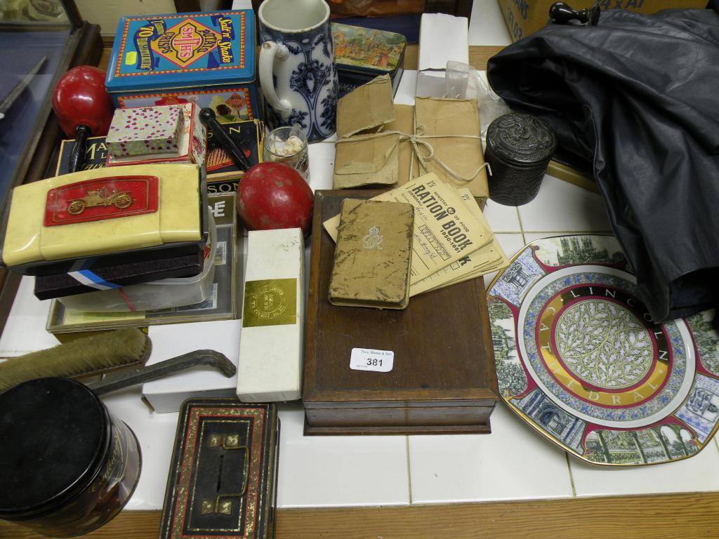 Appraisal: A blue printed Victorian jug various games coins commemorative plates