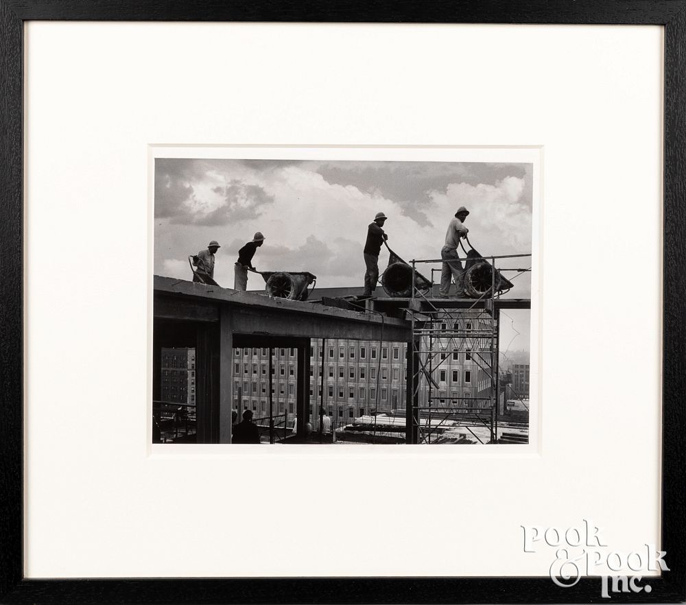 Appraisal: Large industrial press photograph Large press photograph of four men