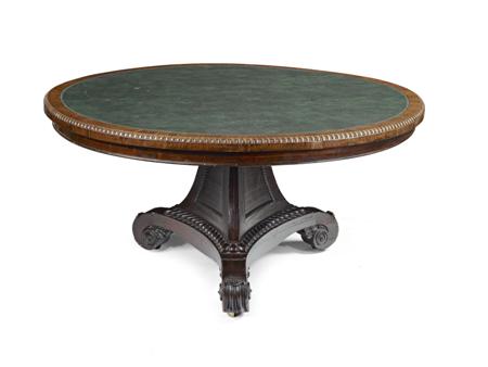 Appraisal: GEORGE IV ROSEWOOD LIBRARY TABLE CIRCA the circular top with