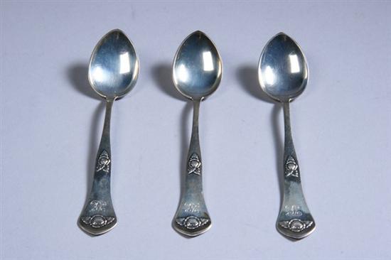 Appraisal: TWELVE DANISH SILVER DEMITASSE SPOONS Christian F Heise Handles with