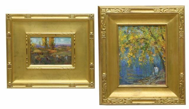 Appraisal: lot of Framed oil paintings signed lower right in Taos