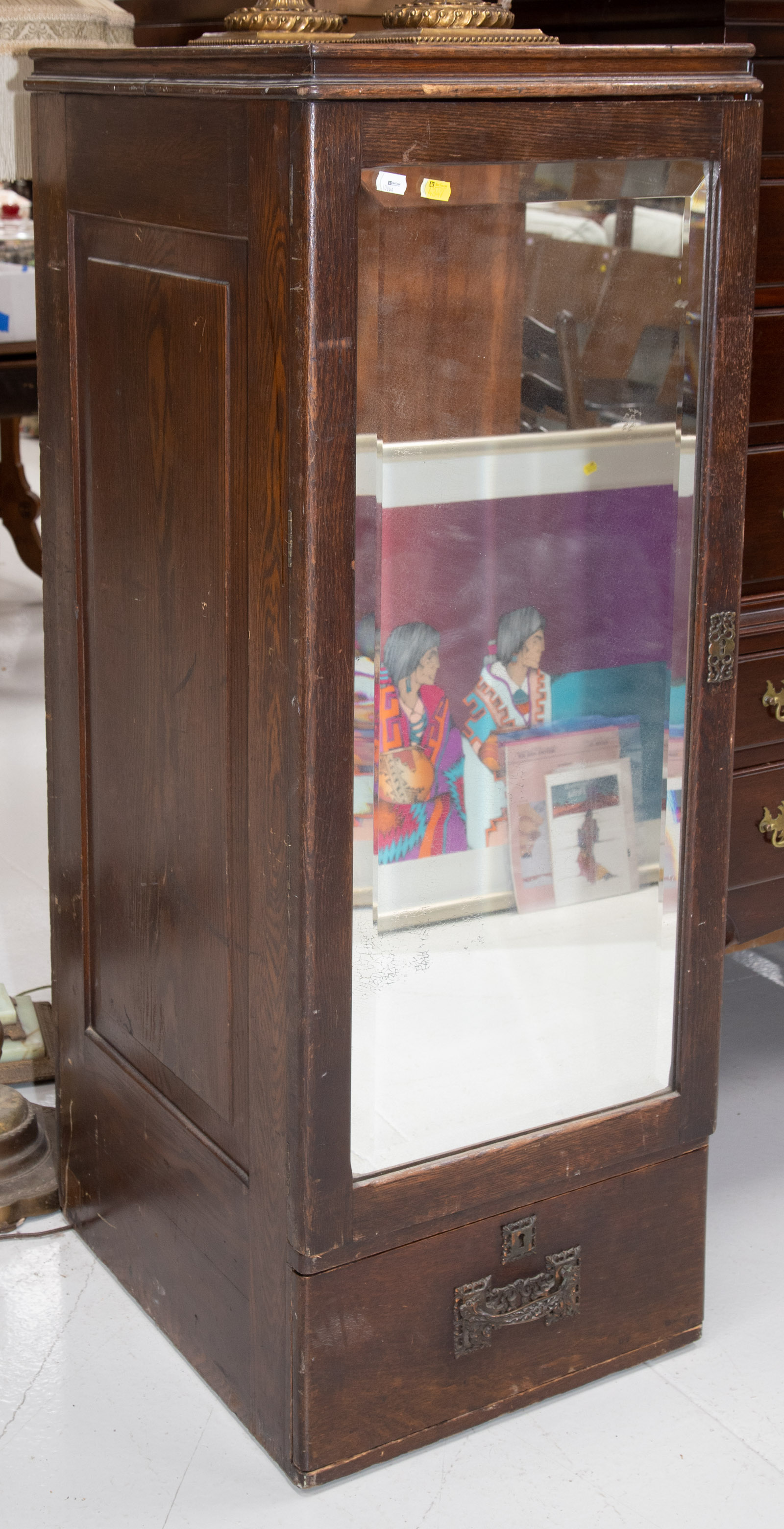 Appraisal: LATE VICTORIAN DIMINUTIVE OAK WARDROBE Late th century possibly originally