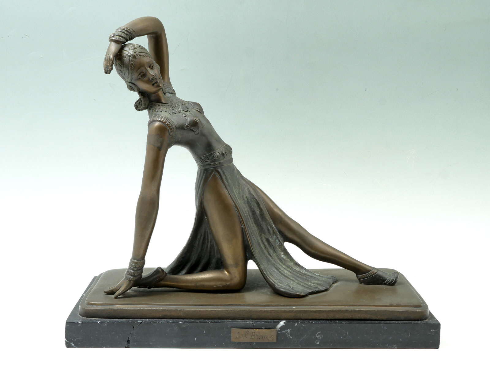 Appraisal: ART DECO STYLE SLAVE DANCER BRONZE In the style of