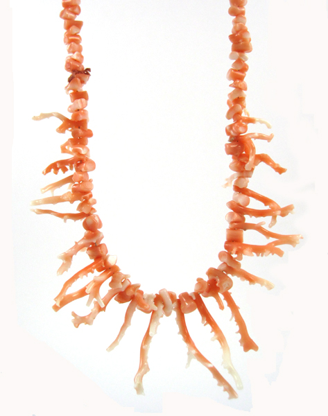 Appraisal: ANGEL SKIN BRANCH CORAL NECKLACE measuring inches in length and