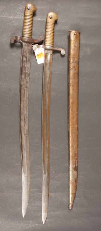 Appraisal: Two bayonets one possibly for Colt Revolving rifle Model marked