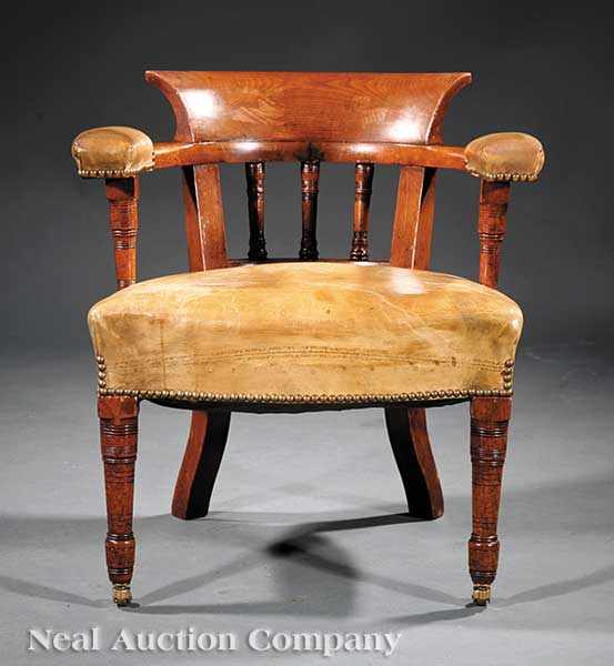 Appraisal: A Regency Mahogany Library Armchair late th early th c