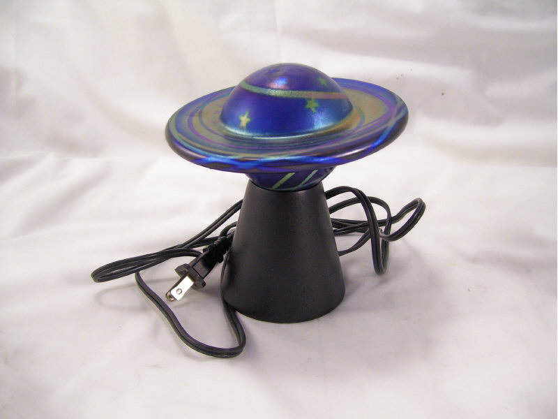 Appraisal: Lundberg Studios Planet Lamp Mini lamp with art glass shade