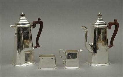 Appraisal: English Four-Piece Sterling Silver Coffee Service Retailed by Tiffany Co