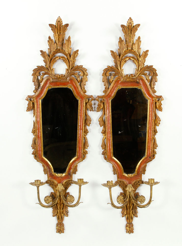 Appraisal: - Pair French Lumieres Late th century pair of French