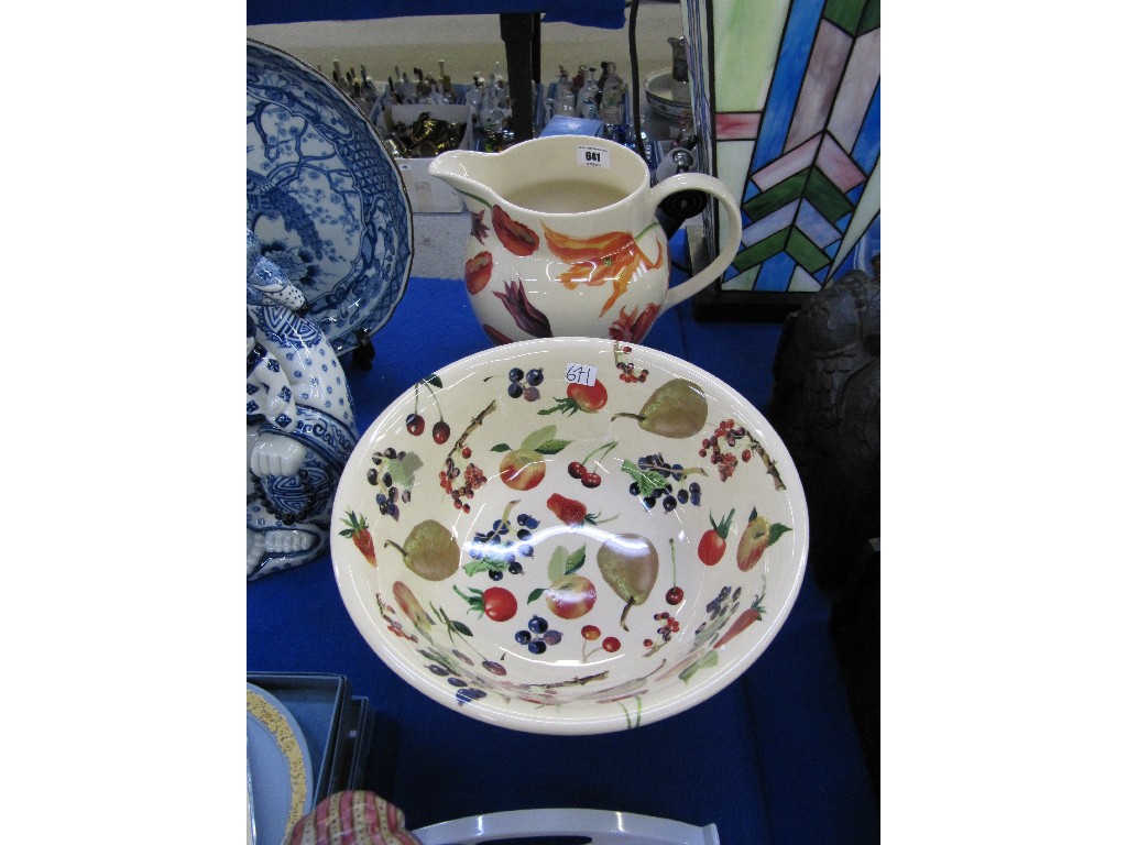 Appraisal: Emma Bridgewater large tulip jug and fruit decorated bowl