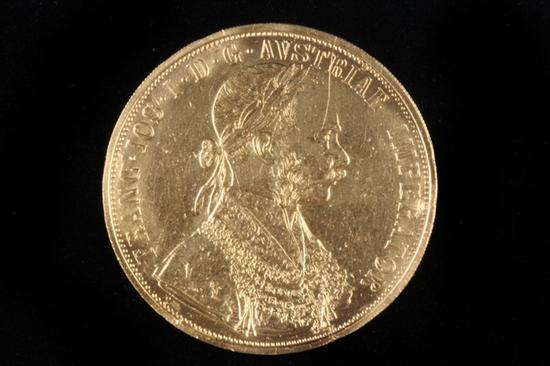 Appraisal: HUNGARIAN FOUR-DUCAT GOLD COIN