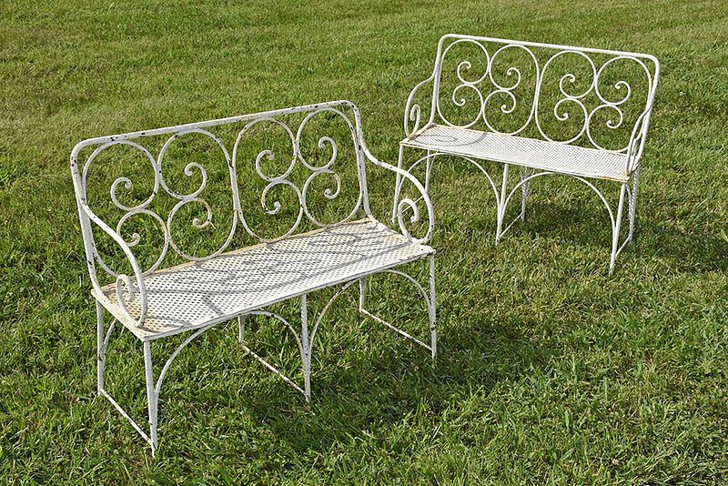 Appraisal: Pair of Vintage French Garden Settees late th early th