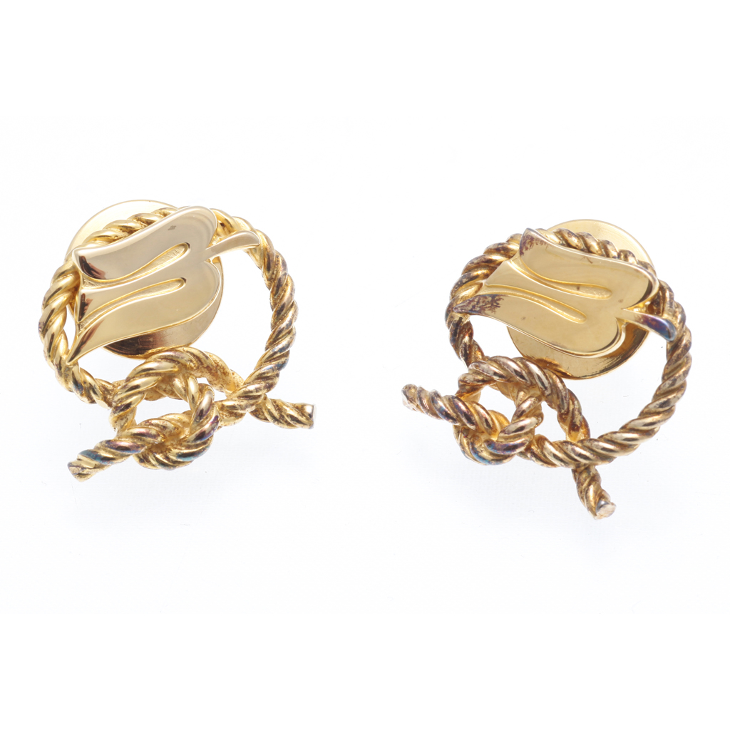 Appraisal: TIFFANY CO - A pair of silver gilt earrings of