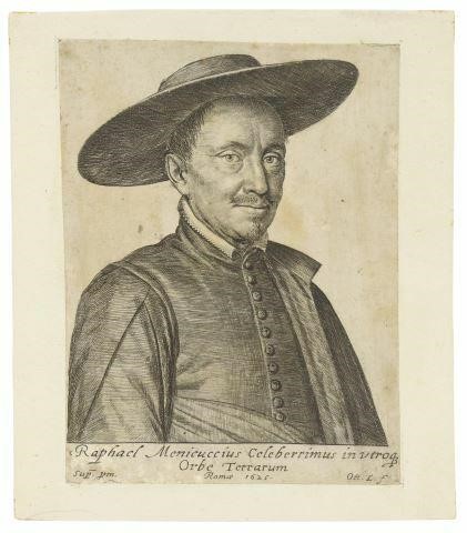 Appraisal: Unframed etching on paper Raphael Menicuccius Celeberrimus in Vtrog Orbe