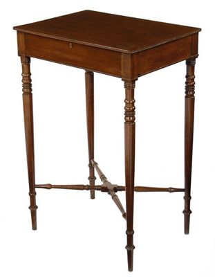 Appraisal: An early th century mahogany side table with a reeded