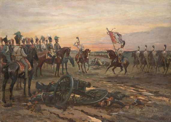 Appraisal: MASUROVSKY VIKTOR VIKENTEVICH - Scene from the Franco-Russian war Oil