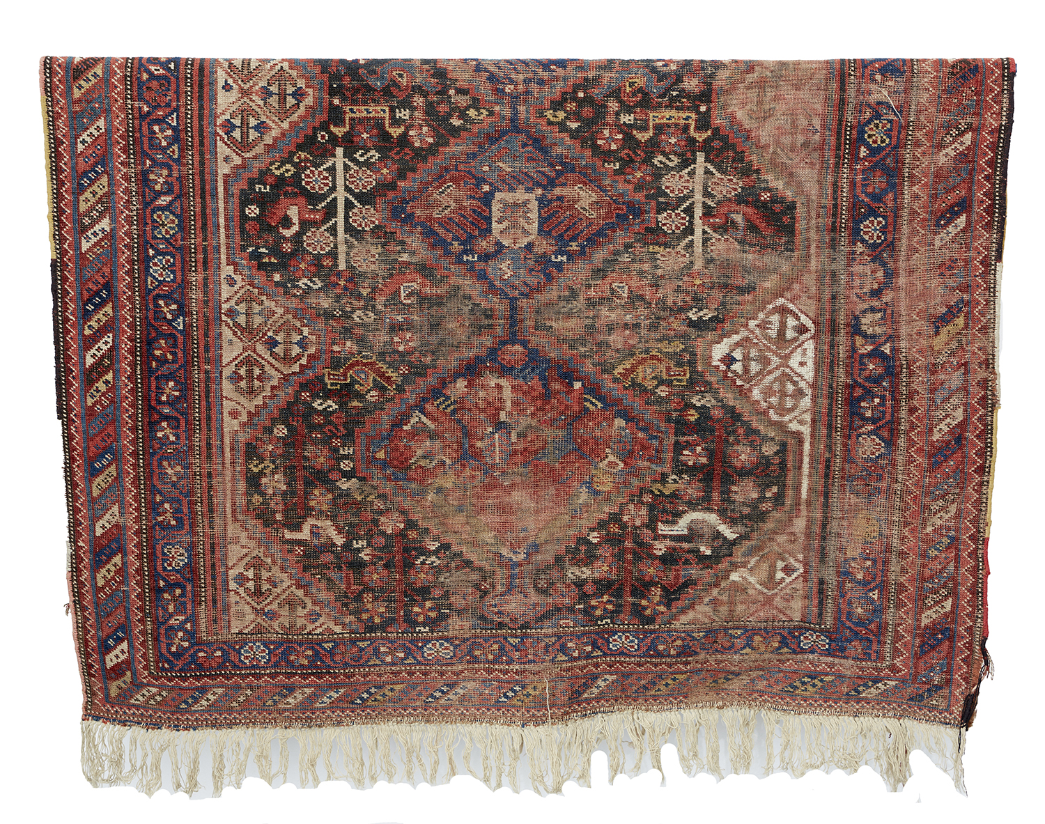 Appraisal: TWO HAND WOVEN SHIRAZ RUGS SOUTH IRAN EARLY TH CENTURY