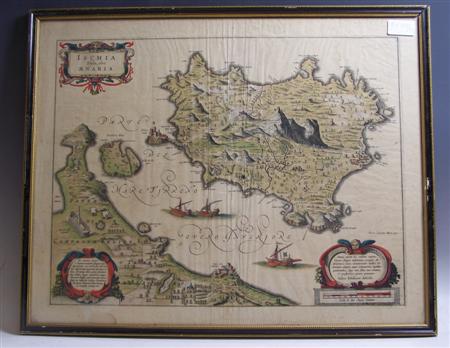 Appraisal: Italy Ischia--Blaeu Jan Ischia isola olim Aenaria Amsterdam c Hand-coloured