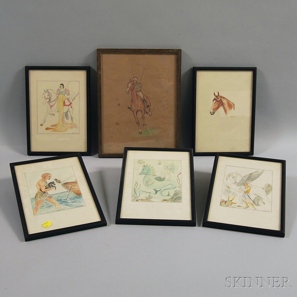 Appraisal: Jean Bowman American - Six Framed Works four fairy-tale or