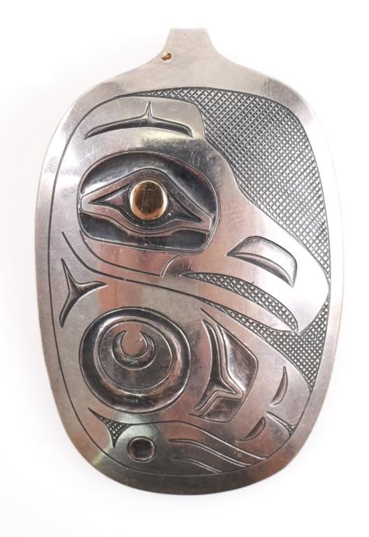 Appraisal: Sterling Silver Tlingit Alaskan Indian pendant with the image of