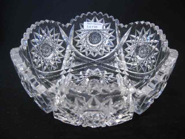 Appraisal: Cut Glass Bowl six-pointed star with starburst surround '' brilliant