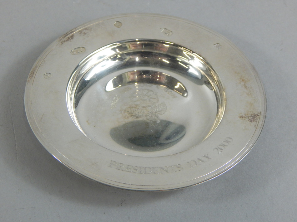 Appraisal: A modern silver Armada type dish engraved to the centre