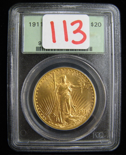 Appraisal: U S TWENTY DOLLAR GOLD COIN St Gaudens type -S