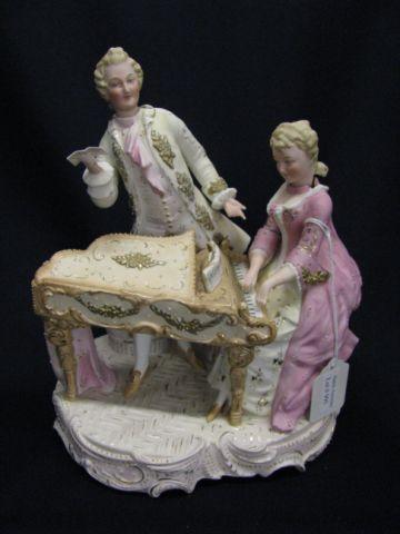 Appraisal: Fine Bisque Nodder Figurine of Man Woman at piano Victorian