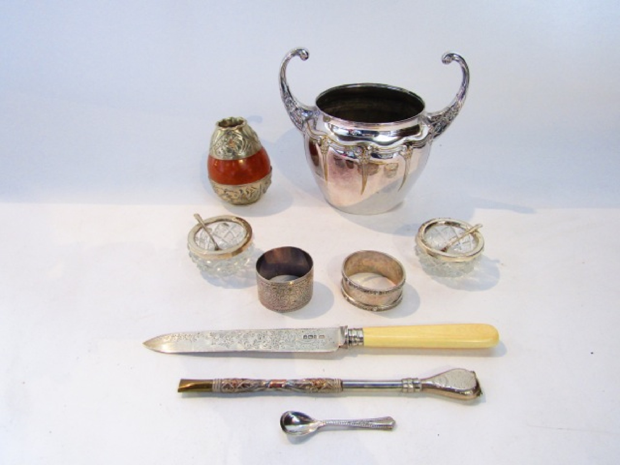 Appraisal: A pair of salt cellars Sheffield Assay Office Sheffield each