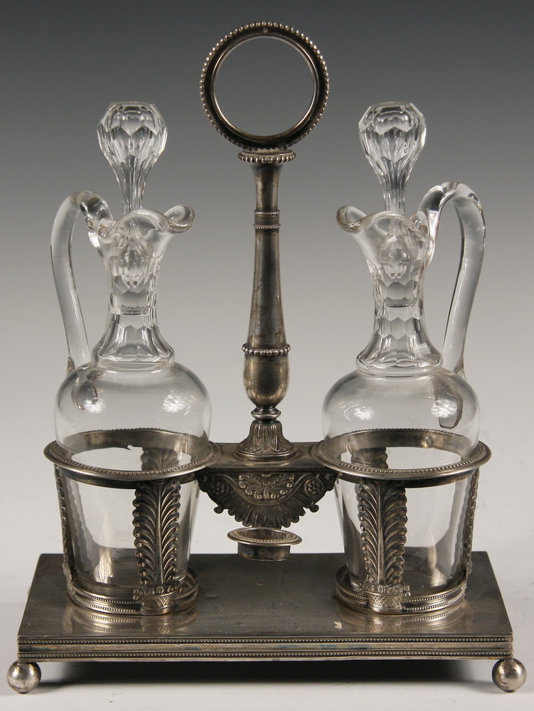 Appraisal: FRENCH STERLING CRUET SET - Early th c Empire Period