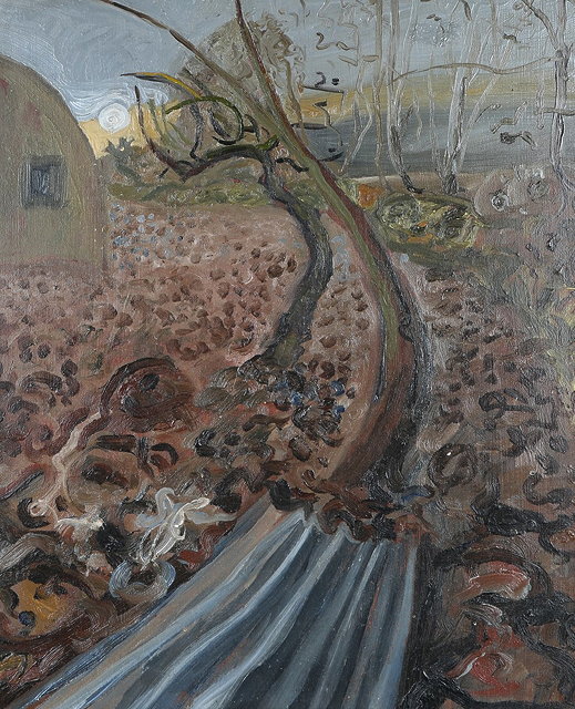 Appraisal: FOLLOWER OF PAUL NASHWar torn landscape with anderson Shelter oils