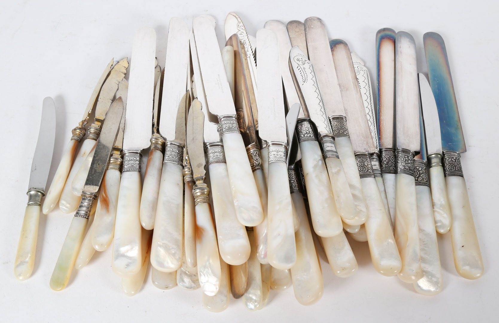 Appraisal: Mother-of-pearl handled knives Undernumber